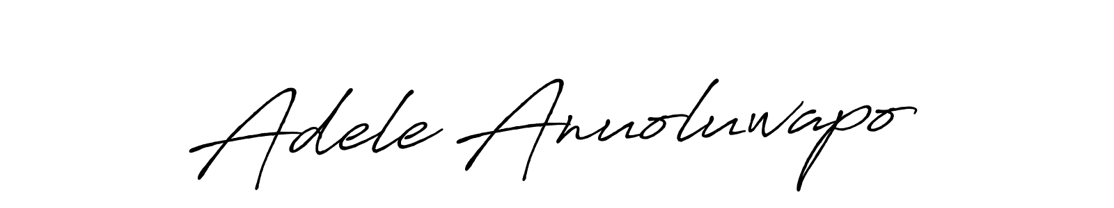 Create a beautiful signature design for name Adele Anuoluwapo. With this signature (Antro_Vectra_Bolder) fonts, you can make a handwritten signature for free. Adele Anuoluwapo signature style 7 images and pictures png