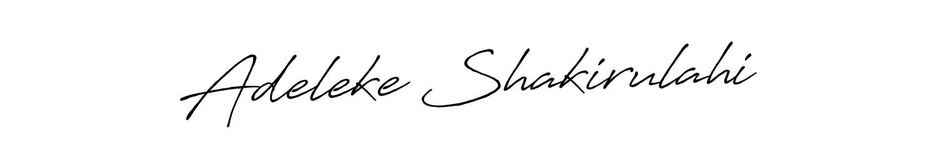 Make a beautiful signature design for name Adeleke Shakirulahi. With this signature (Antro_Vectra_Bolder) style, you can create a handwritten signature for free. Adeleke Shakirulahi signature style 7 images and pictures png