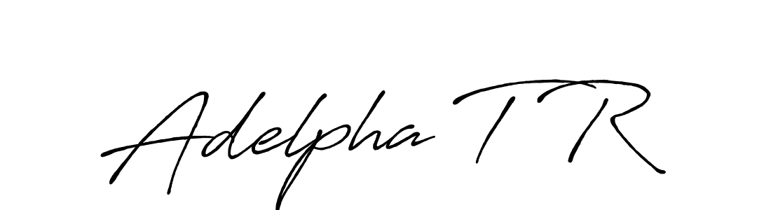 How to make Adelpha T R name signature. Use Antro_Vectra_Bolder style for creating short signs online. This is the latest handwritten sign. Adelpha T R signature style 7 images and pictures png