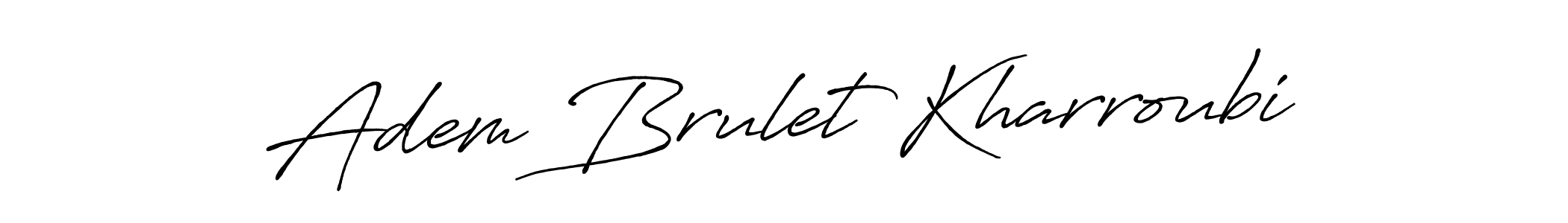 Create a beautiful signature design for name Adem Brulet Kharroubi. With this signature (Antro_Vectra_Bolder) fonts, you can make a handwritten signature for free. Adem Brulet Kharroubi signature style 7 images and pictures png