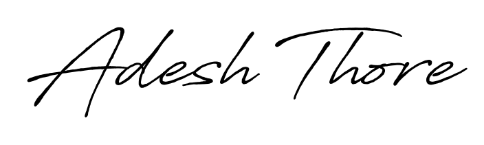 Discover how Adesh Thore looks in an executive cursive font (Antro_Vectra_Bolder). Perfect for legal documents, invoices, and certificates. Adesh Thore signature style 7 images and pictures png