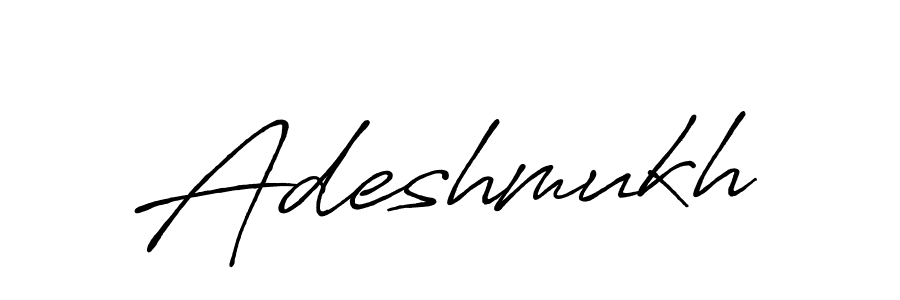 Use a signature maker to create a handwritten signature online. With this signature software, you can design (Antro_Vectra_Bolder) your own signature for name Adeshmukh. Adeshmukh signature style 7 images and pictures png