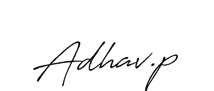 How to make Adhav.p name signature. Use Antro_Vectra_Bolder style for creating short signs online. This is the latest handwritten sign. Adhav.p signature style 7 images and pictures png