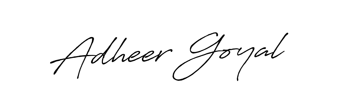 Adheer Goyal stylish signature style. Best Handwritten Sign (Antro_Vectra_Bolder) for my name. Handwritten Signature Collection Ideas for my name Adheer Goyal. Adheer Goyal signature style 7 images and pictures png