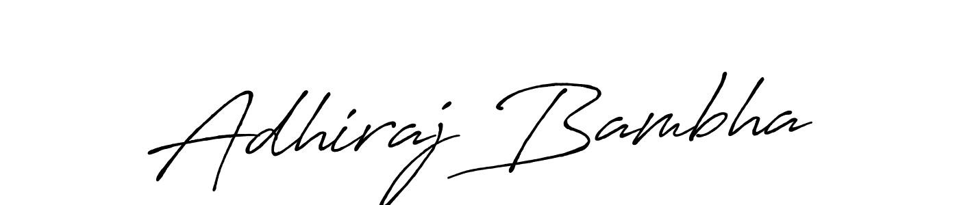 How to make Adhiraj Bambha name signature. Use Antro_Vectra_Bolder style for creating short signs online. This is the latest handwritten sign. Adhiraj Bambha signature style 7 images and pictures png
