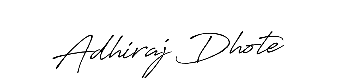 How to make Adhiraj Dhote name signature. Use Antro_Vectra_Bolder style for creating short signs online. This is the latest handwritten sign. Adhiraj Dhote signature style 7 images and pictures png