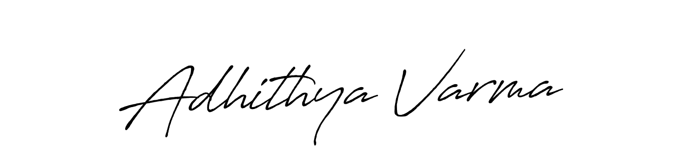 How to make Adhithya Varma name signature. Use Antro_Vectra_Bolder style for creating short signs online. This is the latest handwritten sign. Adhithya Varma signature style 7 images and pictures png
