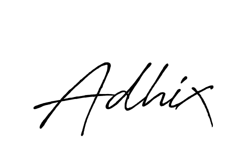 Use a signature maker to create a handwritten signature online. With this signature software, you can design (Antro_Vectra_Bolder) your own signature for name Adhix. Adhix signature style 7 images and pictures png