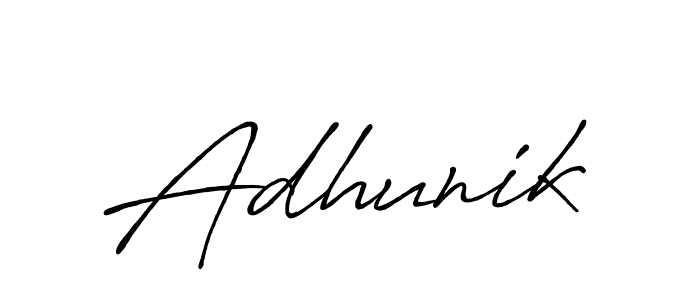 Make a beautiful signature design for name Adhunik. With this signature (Antro_Vectra_Bolder) style, you can create a handwritten signature for free. Adhunik signature style 7 images and pictures png