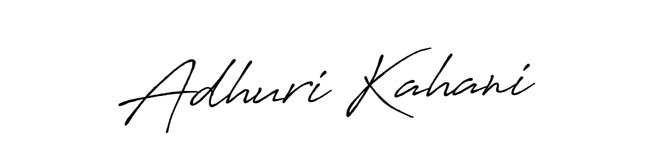 How to make Adhuri Kahani name signature. Use Antro_Vectra_Bolder style for creating short signs online. This is the latest handwritten sign. Adhuri Kahani signature style 7 images and pictures png