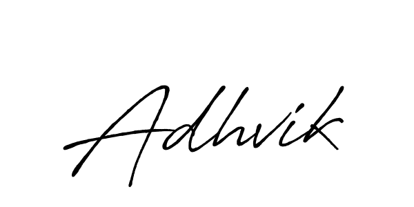 Design your own signature with our free online signature maker. With this signature software, you can create a handwritten (Antro_Vectra_Bolder) signature for name Adhvik. Adhvik signature style 7 images and pictures png