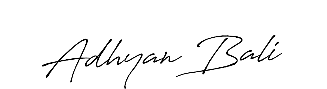How to make Adhyan Bali name signature. Use Antro_Vectra_Bolder style for creating short signs online. This is the latest handwritten sign. Adhyan Bali signature style 7 images and pictures png
