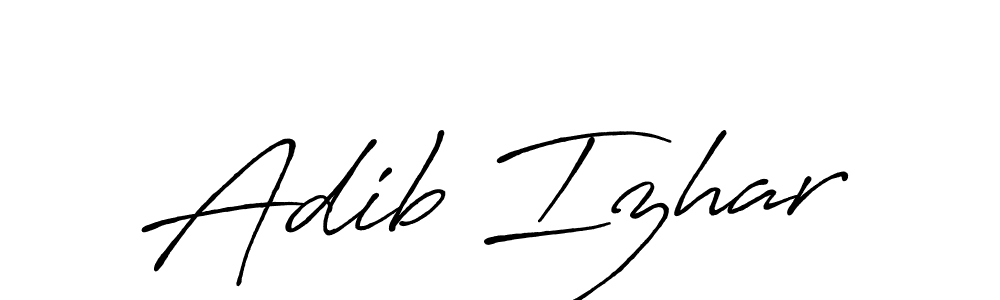 How to make Adib Izhar name signature. Use Antro_Vectra_Bolder style for creating short signs online. This is the latest handwritten sign. Adib Izhar signature style 7 images and pictures png