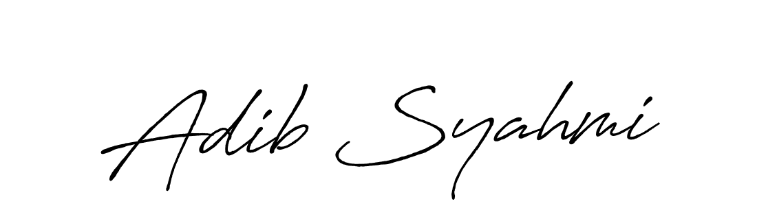 Design your own signature with our free online signature maker. With this signature software, you can create a handwritten (Antro_Vectra_Bolder) signature for name Adib Syahmi. Adib Syahmi signature style 7 images and pictures png