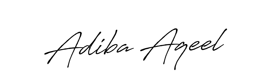 How to make Adiba Aqeel name signature. Use Antro_Vectra_Bolder style for creating short signs online. This is the latest handwritten sign. Adiba Aqeel signature style 7 images and pictures png