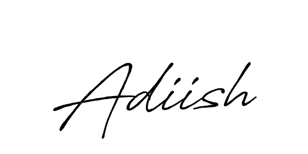 Use a signature maker to create a handwritten signature online. With this signature software, you can design (Antro_Vectra_Bolder) your own signature for name Adiish. Adiish signature style 7 images and pictures png