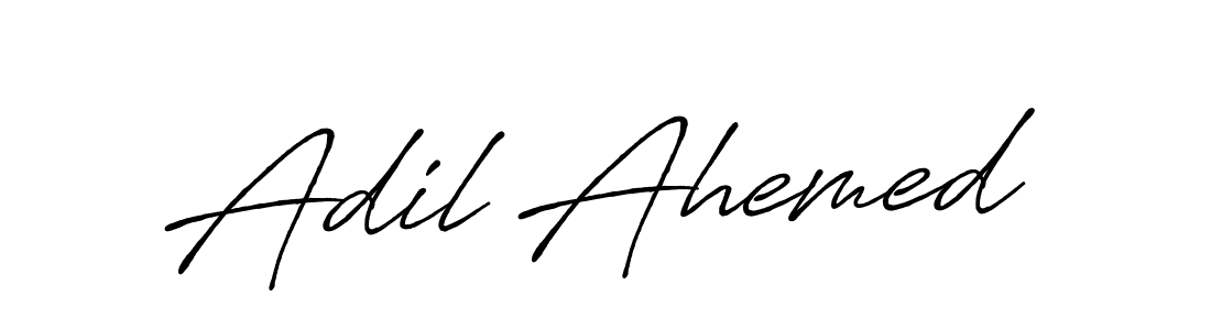 How to make Adil Ahemed name signature. Use Antro_Vectra_Bolder style for creating short signs online. This is the latest handwritten sign. Adil Ahemed signature style 7 images and pictures png