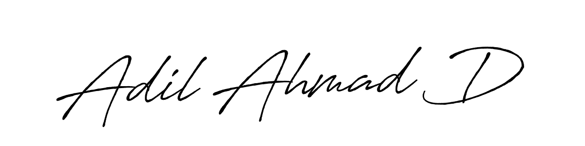 Create a beautiful signature design for name Adil Ahmad D. With this signature (Antro_Vectra_Bolder) fonts, you can make a handwritten signature for free. Adil Ahmad D signature style 7 images and pictures png