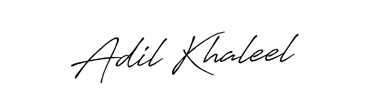 Make a beautiful signature design for name Adil Khaleel. With this signature (Antro_Vectra_Bolder) style, you can create a handwritten signature for free. Adil Khaleel signature style 7 images and pictures png