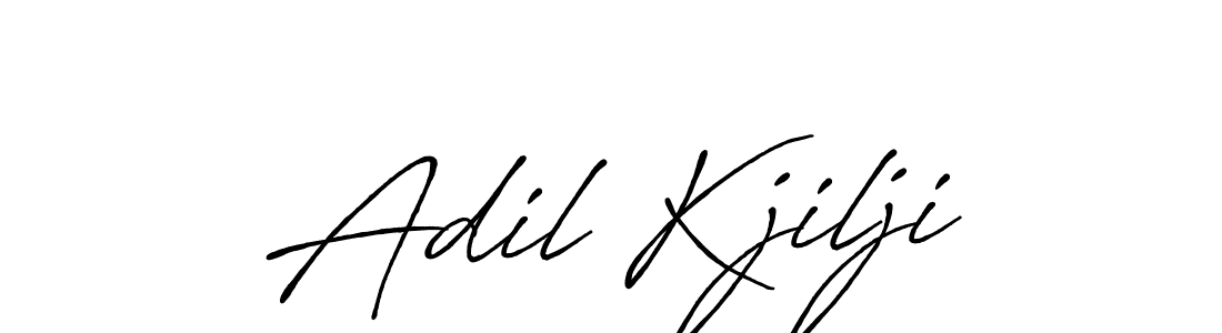 Make a beautiful signature design for name Adil Kjilji. With this signature (Antro_Vectra_Bolder) style, you can create a handwritten signature for free. Adil Kjilji signature style 7 images and pictures png