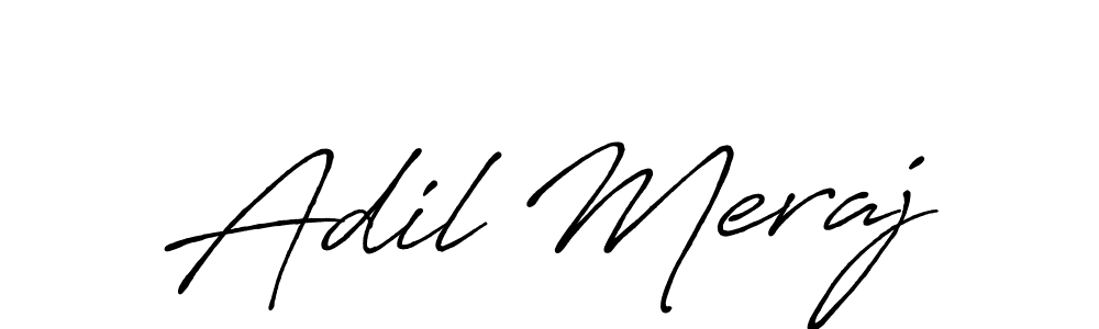 How to make Adil Meraj name signature. Use Antro_Vectra_Bolder style for creating short signs online. This is the latest handwritten sign. Adil Meraj signature style 7 images and pictures png