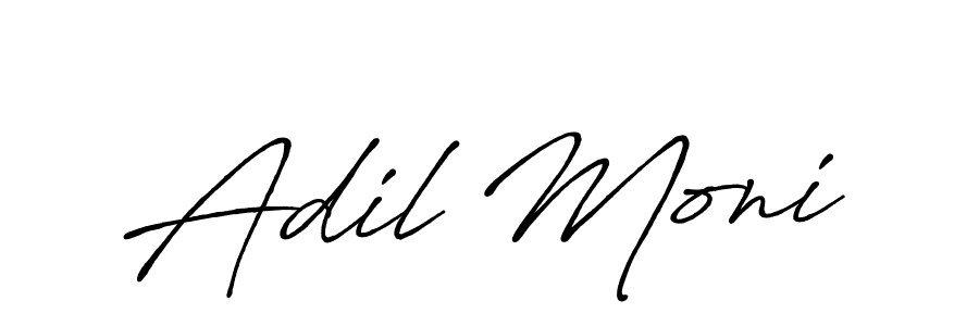 Create a beautiful signature design for name Adil Moni. With this signature (Antro_Vectra_Bolder) fonts, you can make a handwritten signature for free. Adil Moni signature style 7 images and pictures png