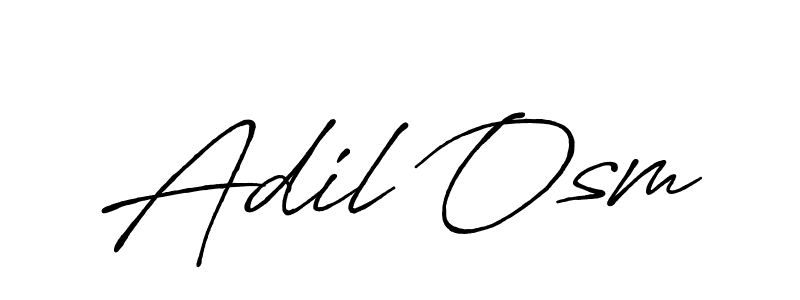 Make a beautiful signature design for name Adil Osm. With this signature (Antro_Vectra_Bolder) style, you can create a handwritten signature for free. Adil Osm signature style 7 images and pictures png