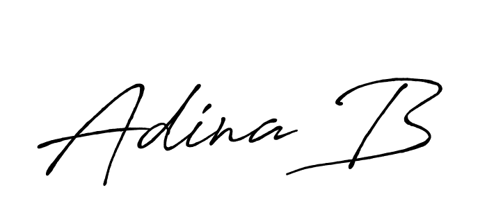 The best way (Antro_Vectra_Bolder) to make a short signature is to pick only two or three words in your name. The name Adina B include a total of six letters. For converting this name. Adina B signature style 7 images and pictures png