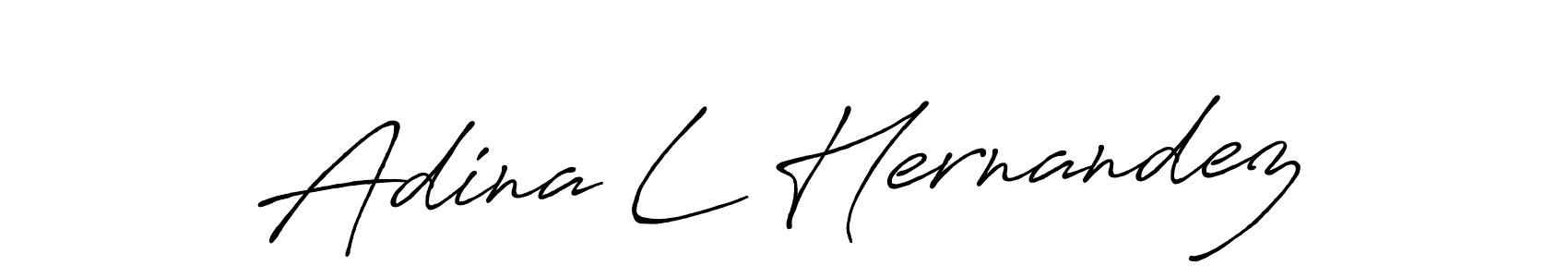 Create a beautiful signature design for name Adina L Hernandez. With this signature (Antro_Vectra_Bolder) fonts, you can make a handwritten signature for free. Adina L Hernandez signature style 7 images and pictures png