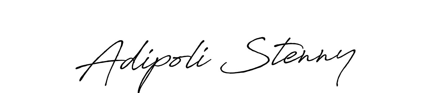 Adipoli Stenny stylish signature style. Best Handwritten Sign (Antro_Vectra_Bolder) for my name. Handwritten Signature Collection Ideas for my name Adipoli Stenny. Adipoli Stenny signature style 7 images and pictures png