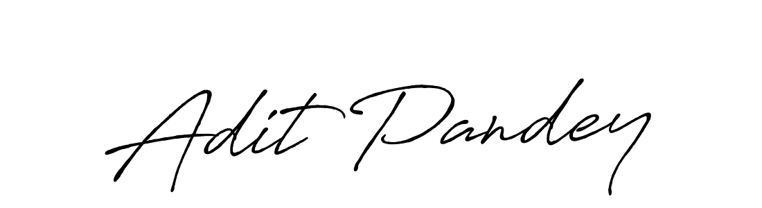 How to make Adit Pandey name signature. Use Antro_Vectra_Bolder style for creating short signs online. This is the latest handwritten sign. Adit Pandey signature style 7 images and pictures png