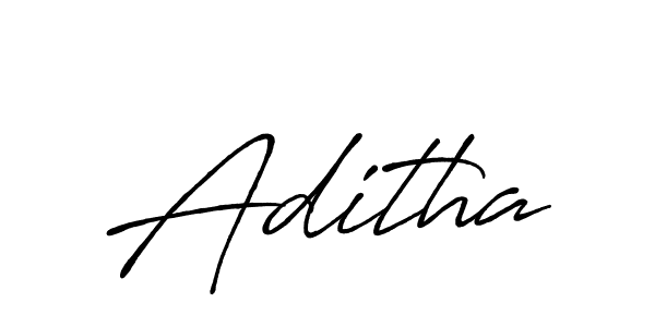 Use a signature maker to create a handwritten signature online. With this signature software, you can design (Antro_Vectra_Bolder) your own signature for name Aditha. Aditha signature style 7 images and pictures png