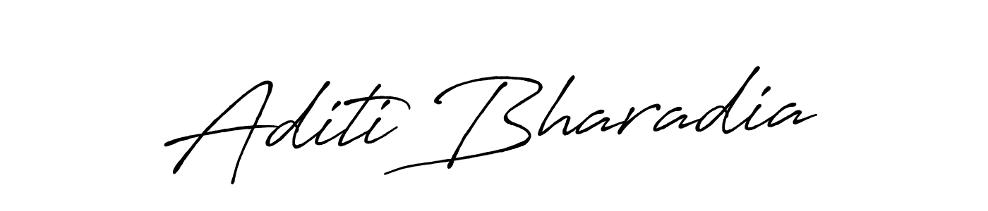 Make a beautiful signature design for name Aditi Bharadia. With this signature (Antro_Vectra_Bolder) style, you can create a handwritten signature for free. Aditi Bharadia signature style 7 images and pictures png