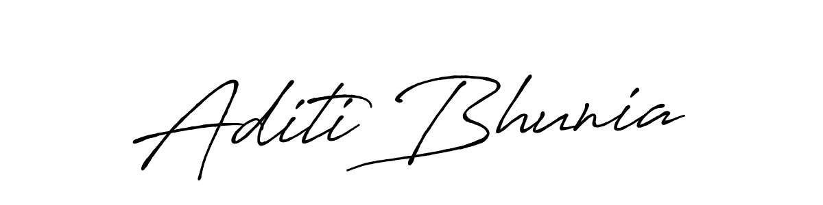 Create a beautiful signature design for name Aditi Bhunia. With this signature (Antro_Vectra_Bolder) fonts, you can make a handwritten signature for free. Aditi Bhunia signature style 7 images and pictures png