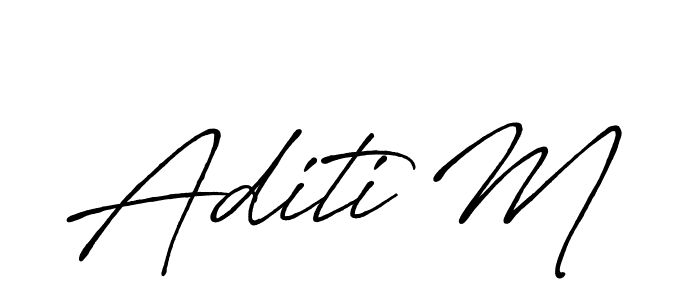 Design your own signature with our free online signature maker. With this signature software, you can create a handwritten (Antro_Vectra_Bolder) signature for name Aditi M. Aditi M signature style 7 images and pictures png