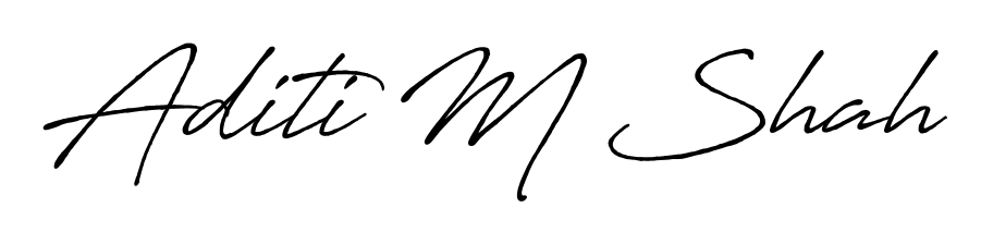 Discover how Aditi M Shah looks in an executive cursive font (Antro_Vectra_Bolder). Perfect for legal documents, invoices, and certificates. Aditi M Shah signature style 7 images and pictures png