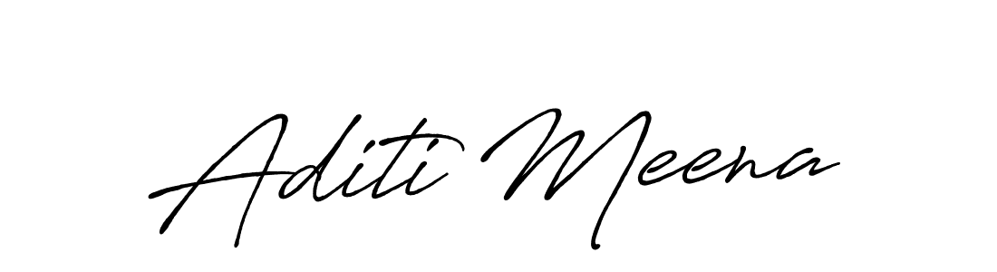 Antro_Vectra_Bolder is a professional signature style that is perfect for those who want to add a touch of class to their signature. It is also a great choice for those who want to make their signature more unique. Get Aditi Meena name to fancy signature for free. Aditi Meena signature style 7 images and pictures png