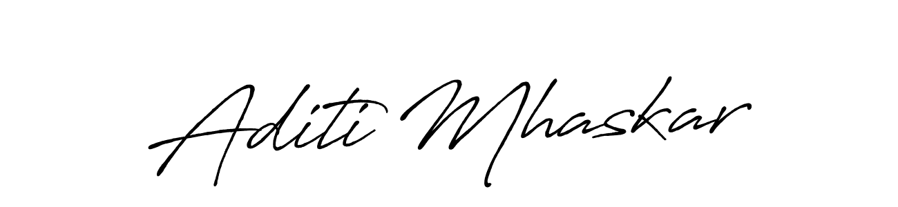 Create a beautiful signature design for name Aditi Mhaskar. With this signature (Antro_Vectra_Bolder) fonts, you can make a handwritten signature for free. Aditi Mhaskar signature style 7 images and pictures png