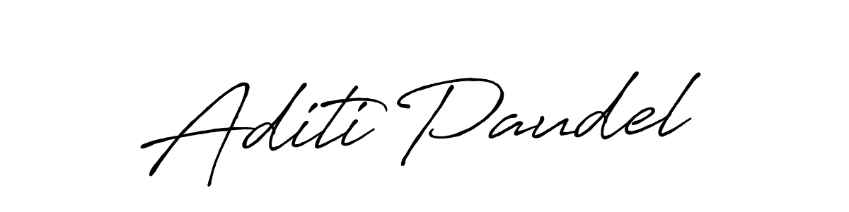 Aditi Paudel stylish signature style. Best Handwritten Sign (Antro_Vectra_Bolder) for my name. Handwritten Signature Collection Ideas for my name Aditi Paudel. Aditi Paudel signature style 7 images and pictures png