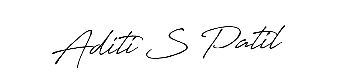 The best way (Antro_Vectra_Bolder) to make a short signature is to pick only two or three words in your name. The name Aditi S Patil include a total of six letters. For converting this name. Aditi S Patil signature style 7 images and pictures png