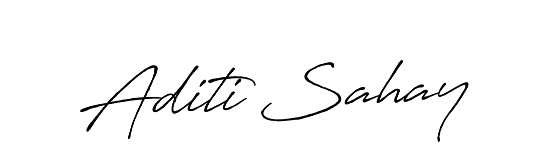 How to make Aditi Sahay name signature. Use Antro_Vectra_Bolder style for creating short signs online. This is the latest handwritten sign. Aditi Sahay signature style 7 images and pictures png