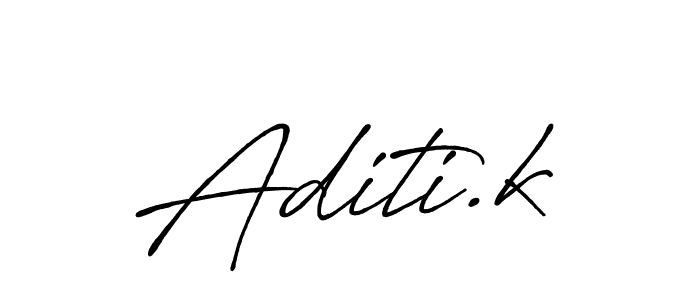It looks lik you need a new signature style for name Aditi.k. Design unique handwritten (Antro_Vectra_Bolder) signature with our free signature maker in just a few clicks. Aditi.k signature style 7 images and pictures png