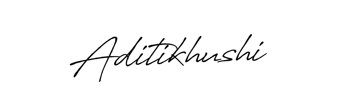 Use a signature maker to create a handwritten signature online. With this signature software, you can design (Antro_Vectra_Bolder) your own signature for name Aditikhushi. Aditikhushi signature style 7 images and pictures png