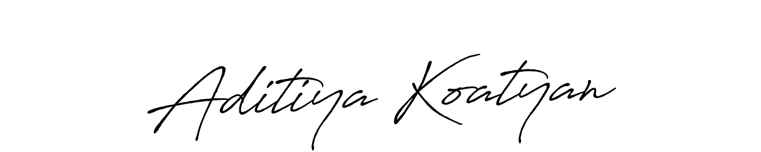 Use a signature maker to create a handwritten signature online. With this signature software, you can design (Antro_Vectra_Bolder) your own signature for name Aditiya Koatyan. Aditiya Koatyan signature style 7 images and pictures png