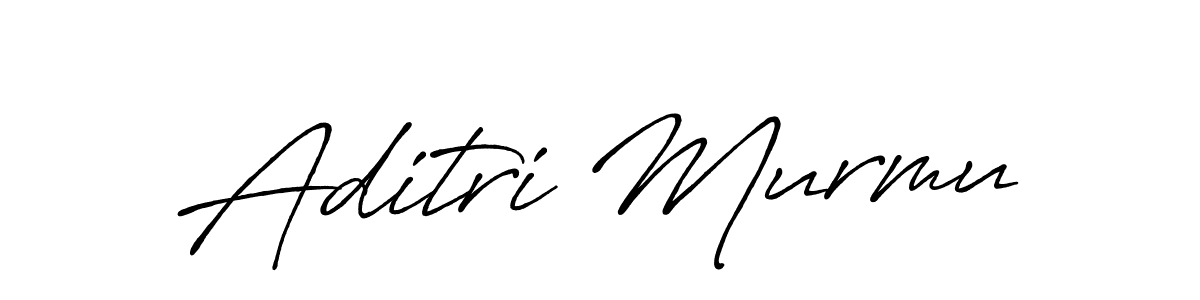 How to make Aditri Murmu name signature. Use Antro_Vectra_Bolder style for creating short signs online. This is the latest handwritten sign. Aditri Murmu signature style 7 images and pictures png