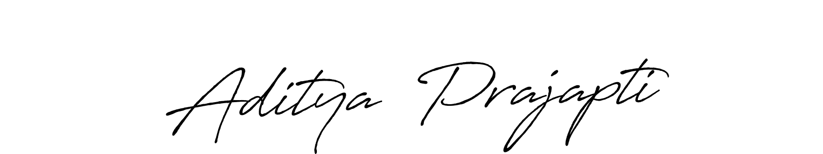 How to make Aditya  Prajapti name signature. Use Antro_Vectra_Bolder style for creating short signs online. This is the latest handwritten sign. Aditya  Prajapti signature style 7 images and pictures png