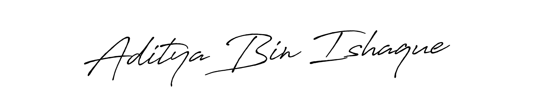 How to make Aditya Bin Ishaque name signature. Use Antro_Vectra_Bolder style for creating short signs online. This is the latest handwritten sign. Aditya Bin Ishaque signature style 7 images and pictures png