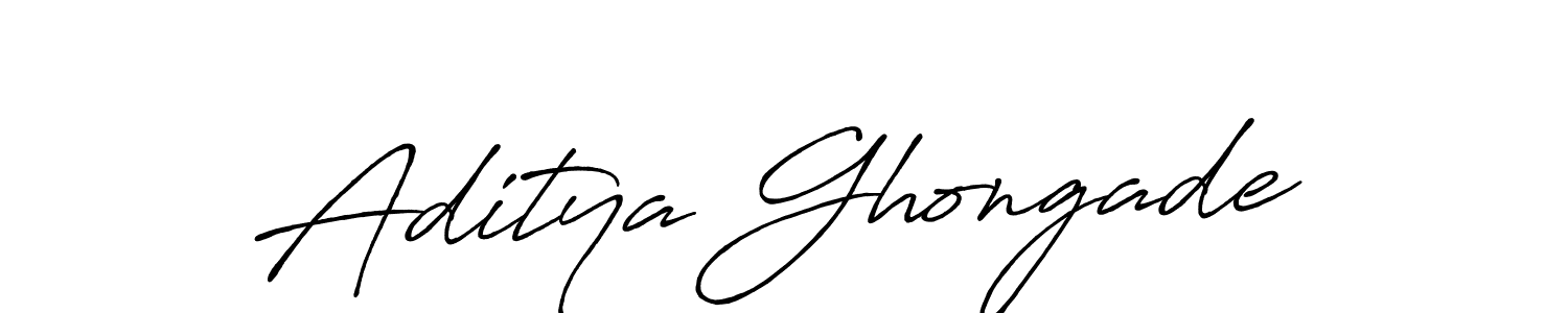 How to make Aditya Ghongade name signature. Use Antro_Vectra_Bolder style for creating short signs online. This is the latest handwritten sign. Aditya Ghongade signature style 7 images and pictures png