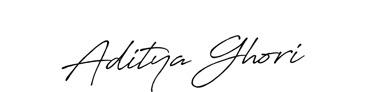 How to make Aditya Ghori name signature. Use Antro_Vectra_Bolder style for creating short signs online. This is the latest handwritten sign. Aditya Ghori signature style 7 images and pictures png