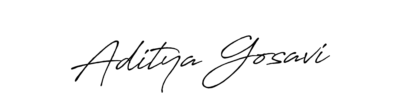 Design your own signature with our free online signature maker. With this signature software, you can create a handwritten (Antro_Vectra_Bolder) signature for name Aditya Gosavi. Aditya Gosavi signature style 7 images and pictures png